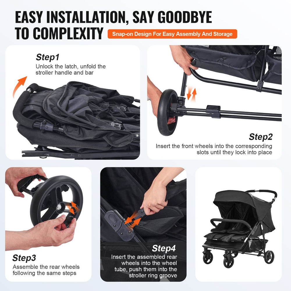 Vevor Double Stroller Side-by-Side Foldable Lightweight New