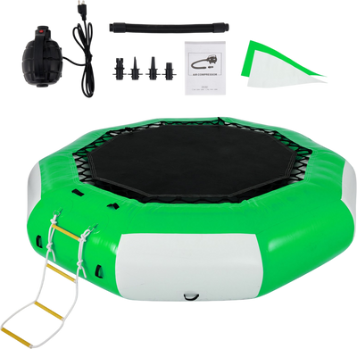Vevor Inflatable Water Trampoline 10 ft. Round with Rope Ladder New