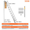 Vevor Telescoping Attic Ladder 350 Lbs Capacity for 9.8'-10.5' Ceiling Heights New