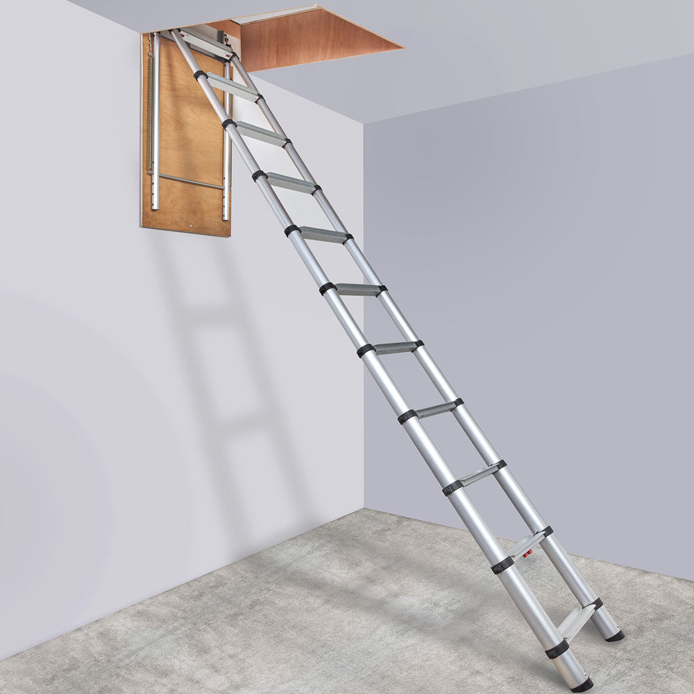 Vevor Telescoping Attic Ladder 350 Lbs Capacity for 9.8'-10.5' Ceiling Heights New