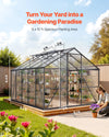 Vevor Greenhouse 8 x 10 Ft. Polycarbonate with Adjustable Vents Lockable Door New