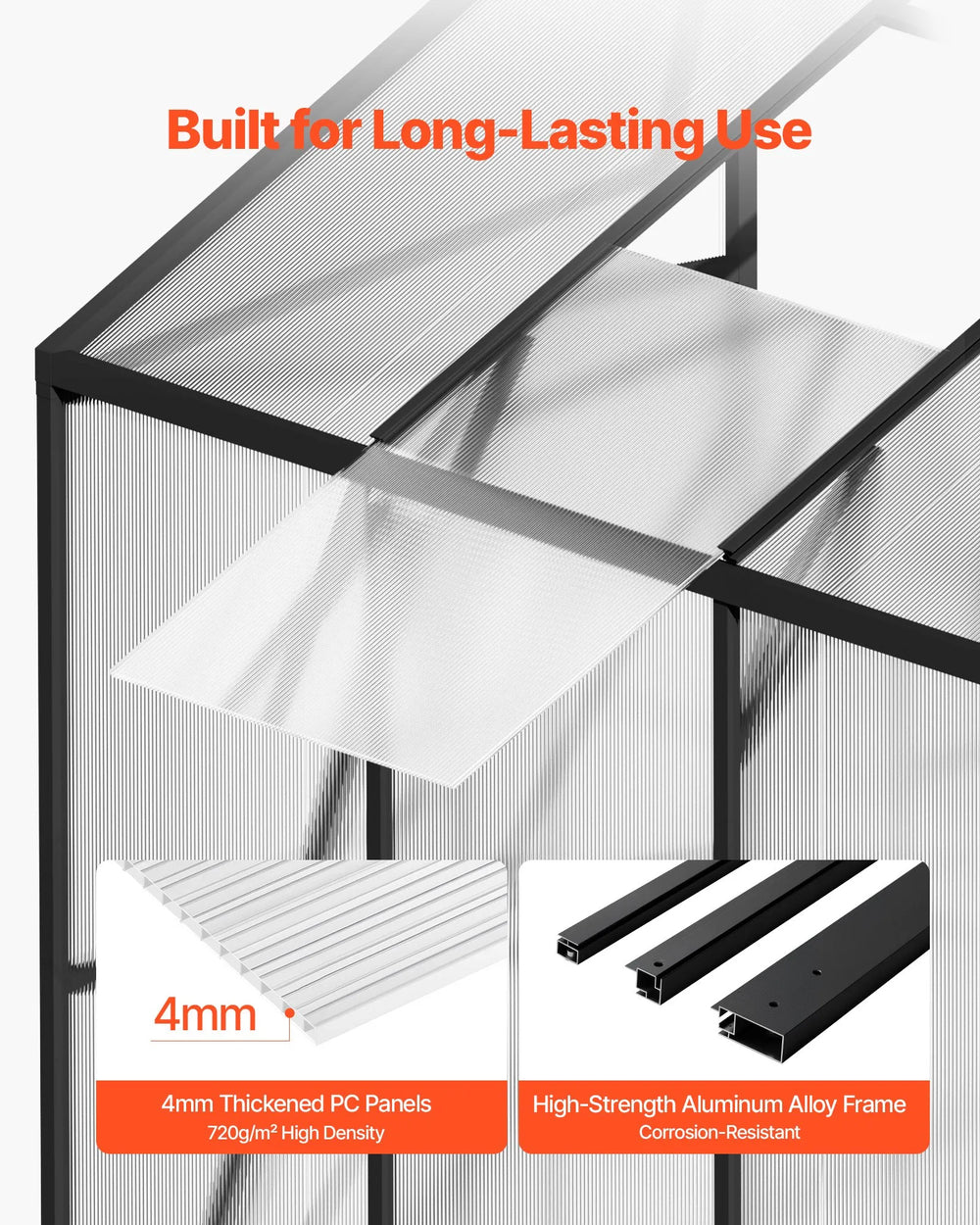 Vevor Greenhouse 8 x 14 Ft. Polycarbonate with Adjustable Vent Lockable Door New