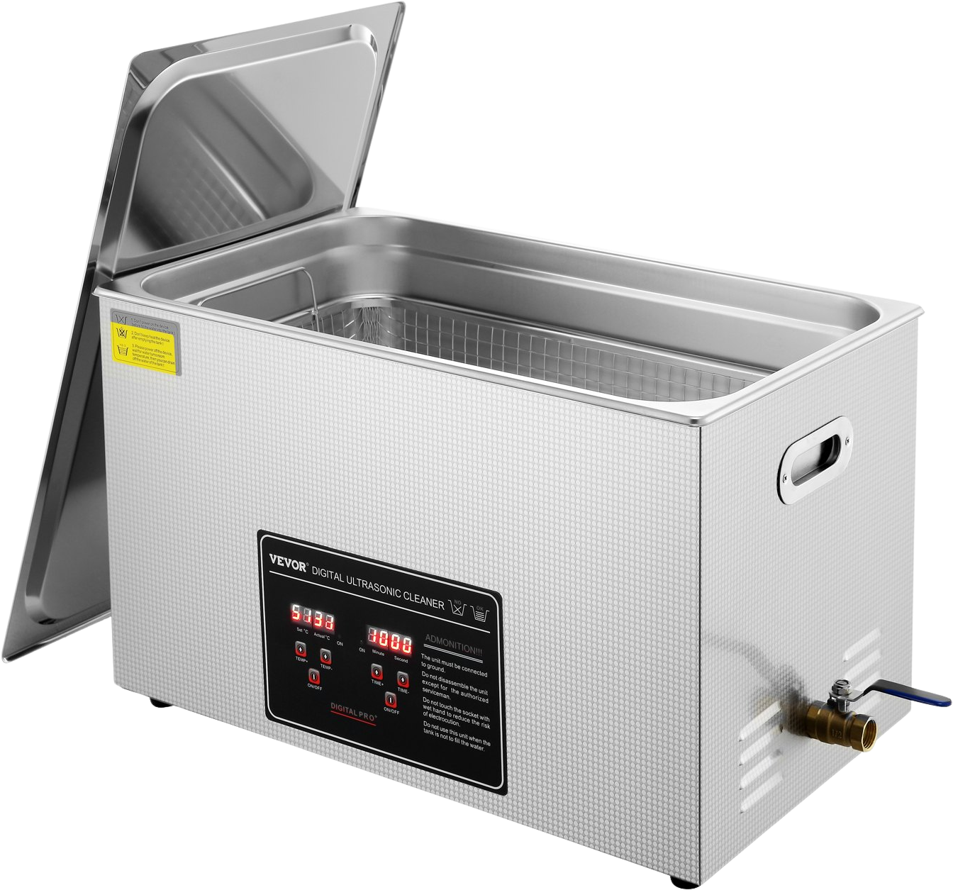 Vevor Ultrasonic Cleaner 30L Capacity with Digital Timer & Heater 40kHz 600W New