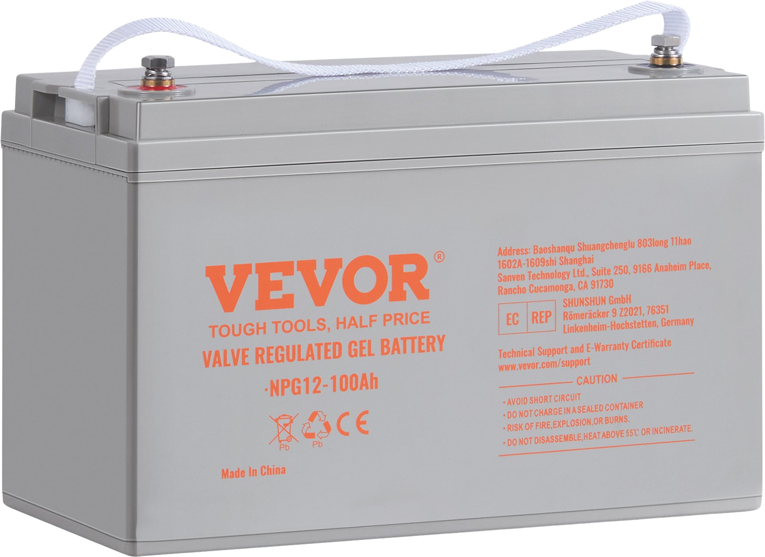 Vevor Deep Cycle AGM Battery 12V 100AH Rechargeable High Self-Discharge Rate 800A New