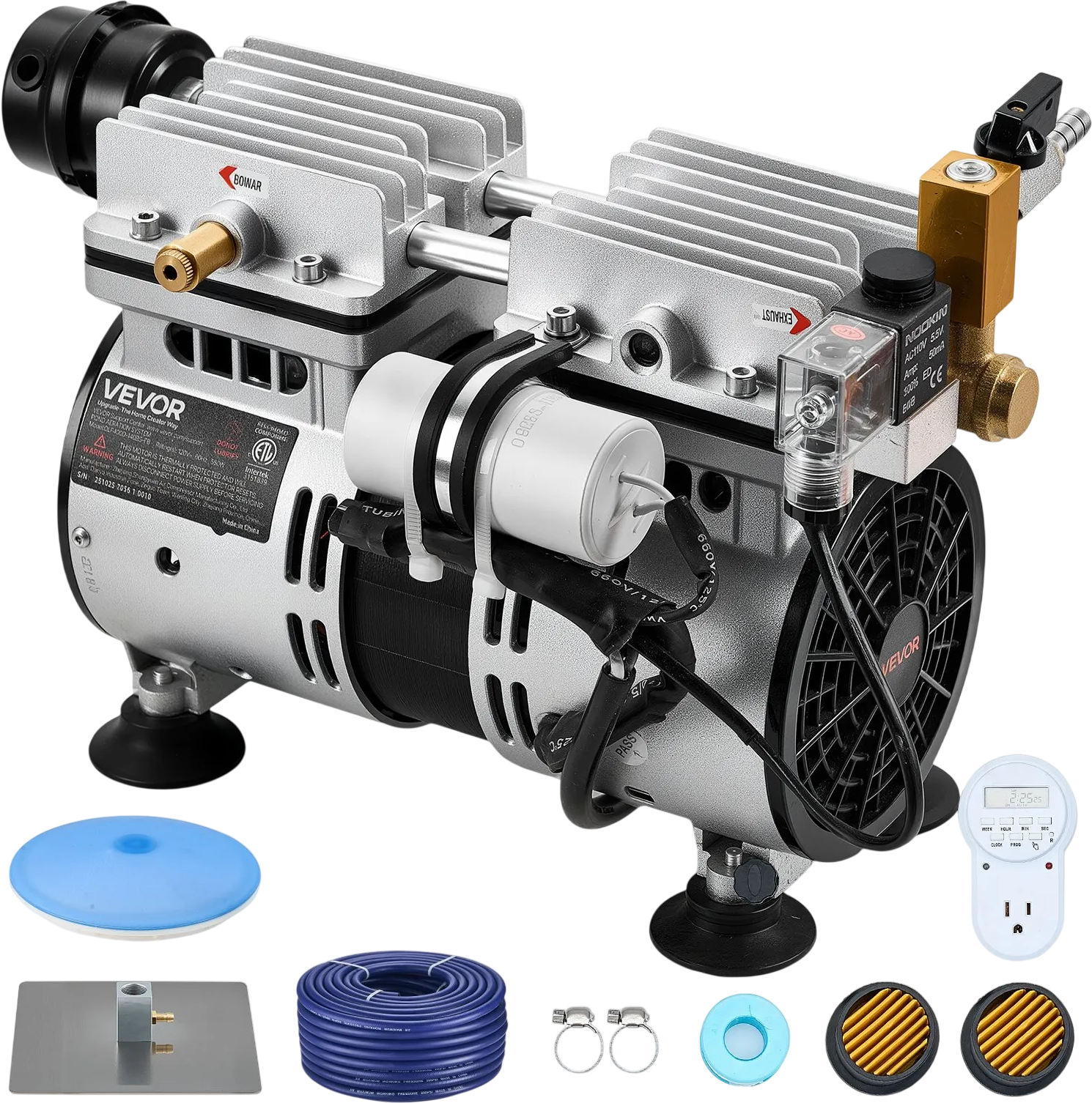 Vevor Pond Aerator 5.2 CFM 3/4 HP Air Compressor with 100 ft. Weighted Hose 1-3 Acres New