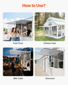 Vevor Concession Window 60" x 36" with 6 Sliding Windows 85° Awning Door New