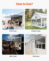 Vevor Concession Window 60" x 36" Aluminum Alloy with Sliding Panes and Awning Door New