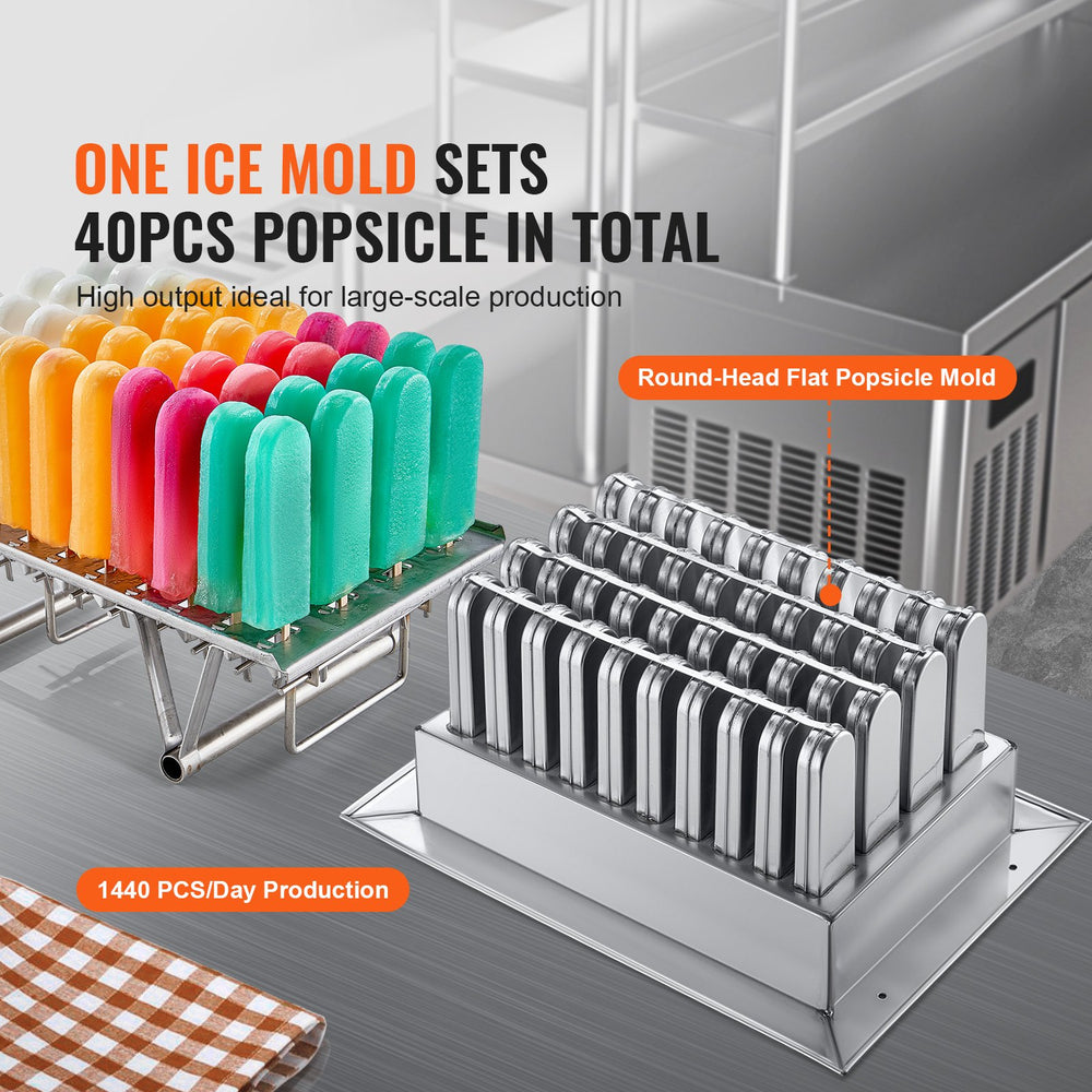 Vevor Commercial Popsicle Machine Single Mold Set 40 Pcs New