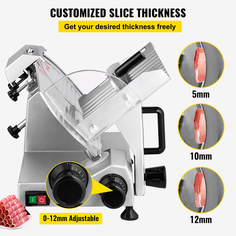 Vevor Commercial Food Slicer 8" Blade with Adjustable Thickness 200W New