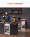 Vevor Dual Zone Wine Cooler 28-Bottle Freestanding Mini Fridge with Touch Temp Control New