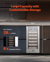 Vevor Wine Fridge with Glass Door Digital Temp Control 28 Bottle Capacity New