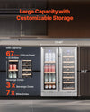 Vevor Wine and Beverage Refrigerator Dual Zone Cooler with Glass Doors New