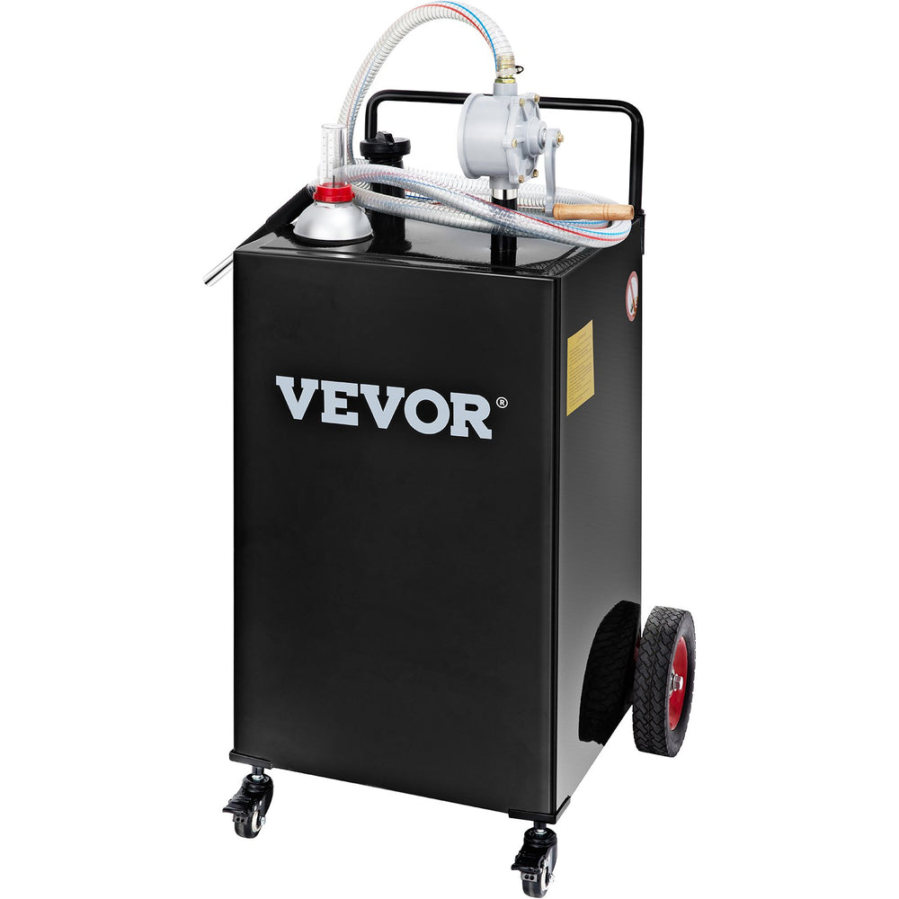 Vevor Fuel Caddy 30 Gallon Gas Storage Tank with Manual Transfer Pump New