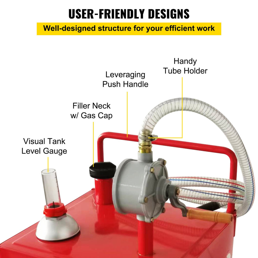 Vevor Fuel Caddy 30 Gallon Portable with Manual Transfer Pump New