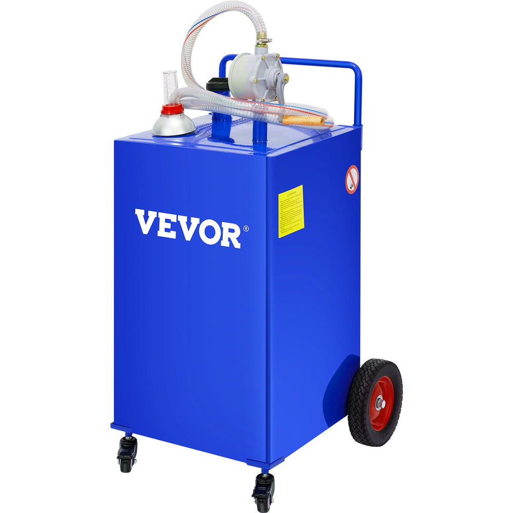 Vevor Fuel Caddy 30 Gallon Gas Storage Tank with Manual Transfer Pump New