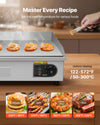 Vevor Electric Griddle 28.5 x 15.75 in. Grooved/Flat Top 122-570°F Adjustable Temp 2800W New