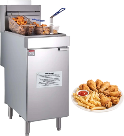 Vevor Commercial Deep Fryer 3-Burner 40 lbs Capacity Natural Gas with Dual Baskets New