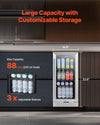 Vevor Beverage Refrigerator Cooler 88 Can with Temperature Control Adjustable Shelves New