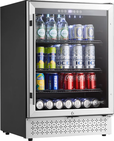Vevor Mini Fridge 154 Can Beverage Cooler with Glass Door New
