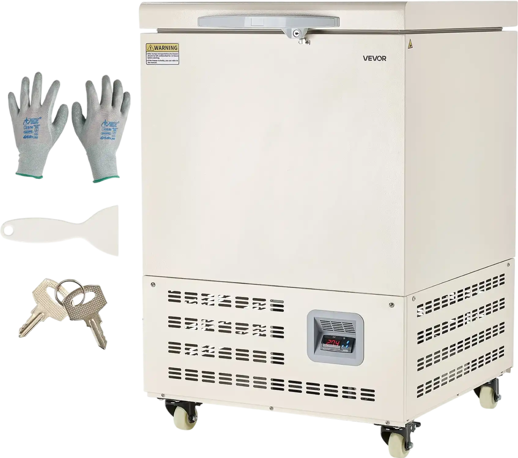 Vevor Lab Freezer 58L Ultra Low Temperature -40°F to -123°F Adjustable with Rollers New