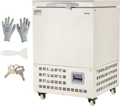 Vevor Lab Freezer 58L Ultra Low Temperature -40°F to -123°F Adjustable with Rollers New