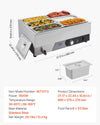 Vevor Commercial Food Warmer Steam Table with Six 1/3-Pans Stainless Steel 1500W New
