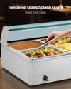Vevor Electric Food Warmer Stainless Steel with Glass Cover 8 Pan 1700W New