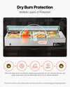 Vevor Electric Food Warmer Stainless Steel with Glass Cover 8 Pan 1700W New