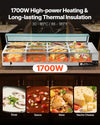 Vevor Food Warmer 12-Pan Electric Steam Table 86-185°F Temp Control 1700W New