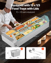 Vevor Food Warmer 12-Pan Electric Steam Table 86-185°F Temp Control 1700W New