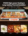Vevor Food Warmer 10-Pan Electric Steam Table 86-185°F Temp Control 1700W New