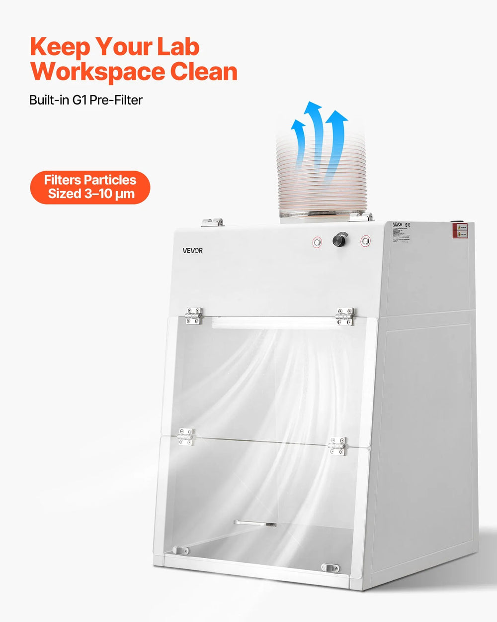 Vevor Ducted Fume Hood 25.98" x 22.8" x 24.8" with LED Light G1 Pre-Filter New