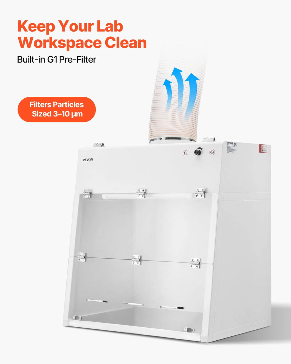 Vevor Ducted Fume Hood 31.7" x 23.6" x 27.5" with LED Light G1 Pre-Filter New