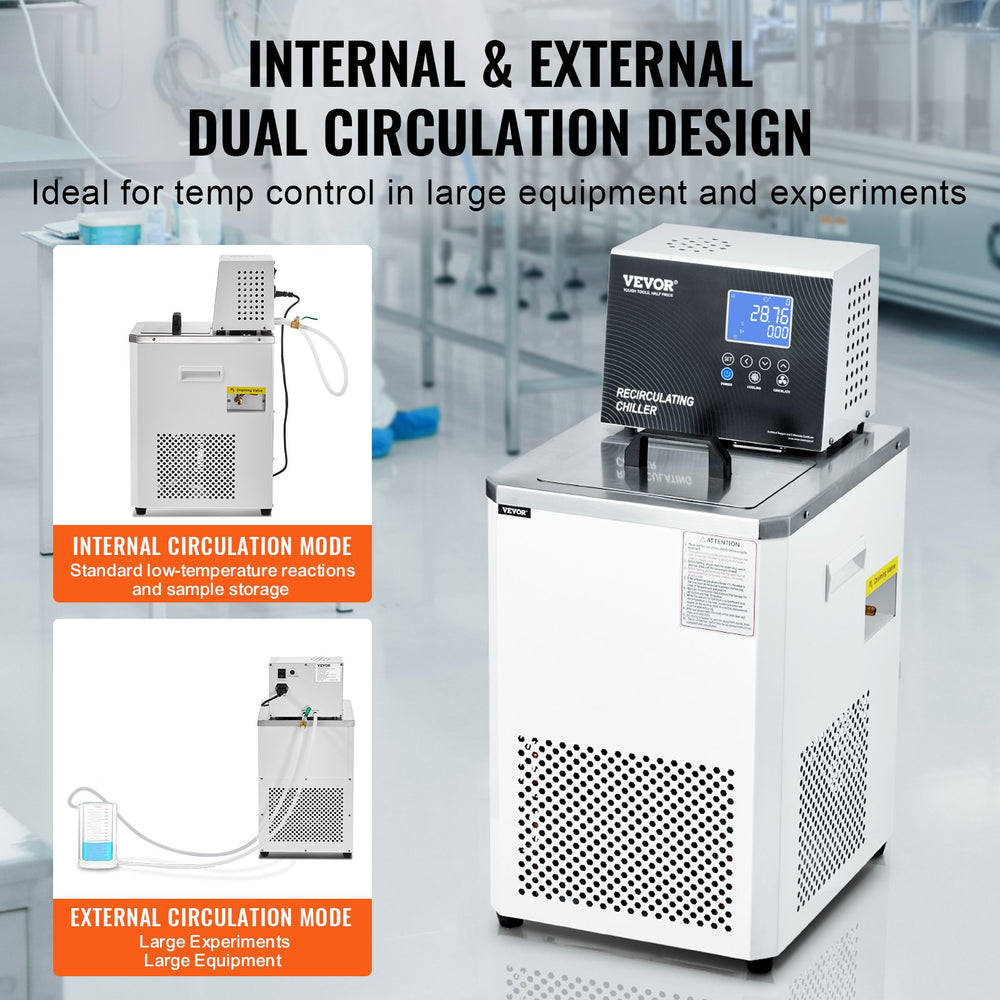 Vevor Laboratory Recirculating Chiller 6L Dual Circulation System -4°F to 212°F New