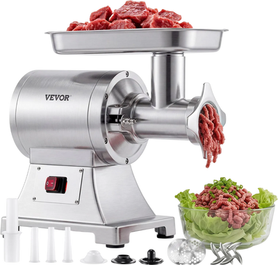 Vevor Commercial Meat Grinder 9.2 lbs/min with 2 Grind Plates 3 Stuffing Tubes 750W New