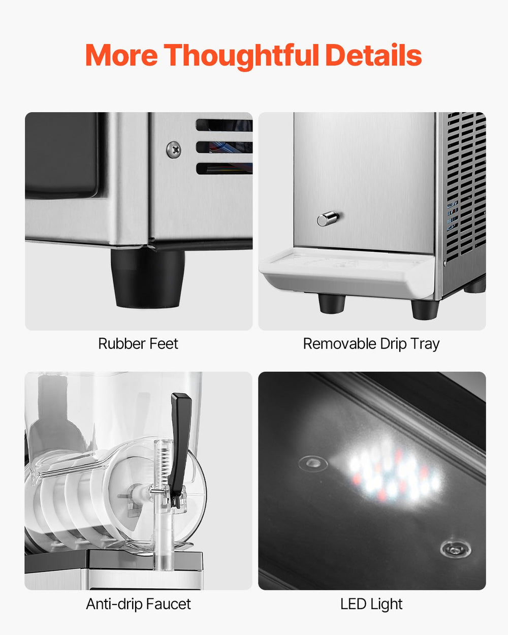 Vevor Slushy Machine 3.2 Gal Single Tank Stainless Steel Frozen Drink Maker New