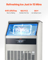 Vevor Commercial Ice Maker Freestanding Cabinet 440Lbs/24Hr with 110 Lbs Storage New