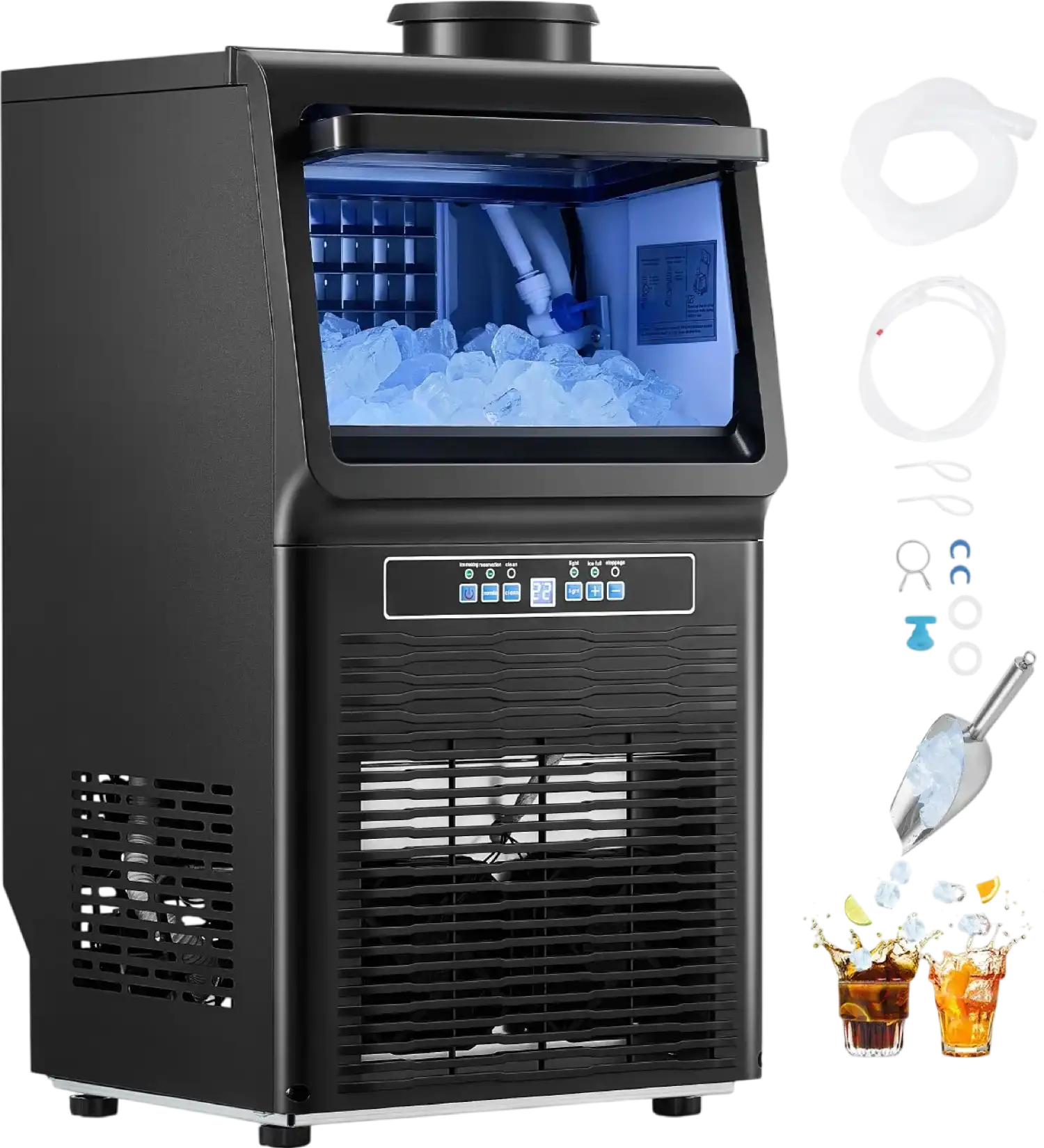 Vevor Commercial Ice Maker 70 Lbs/24H 36 Cubes Freestanding with Self-Cleaning New