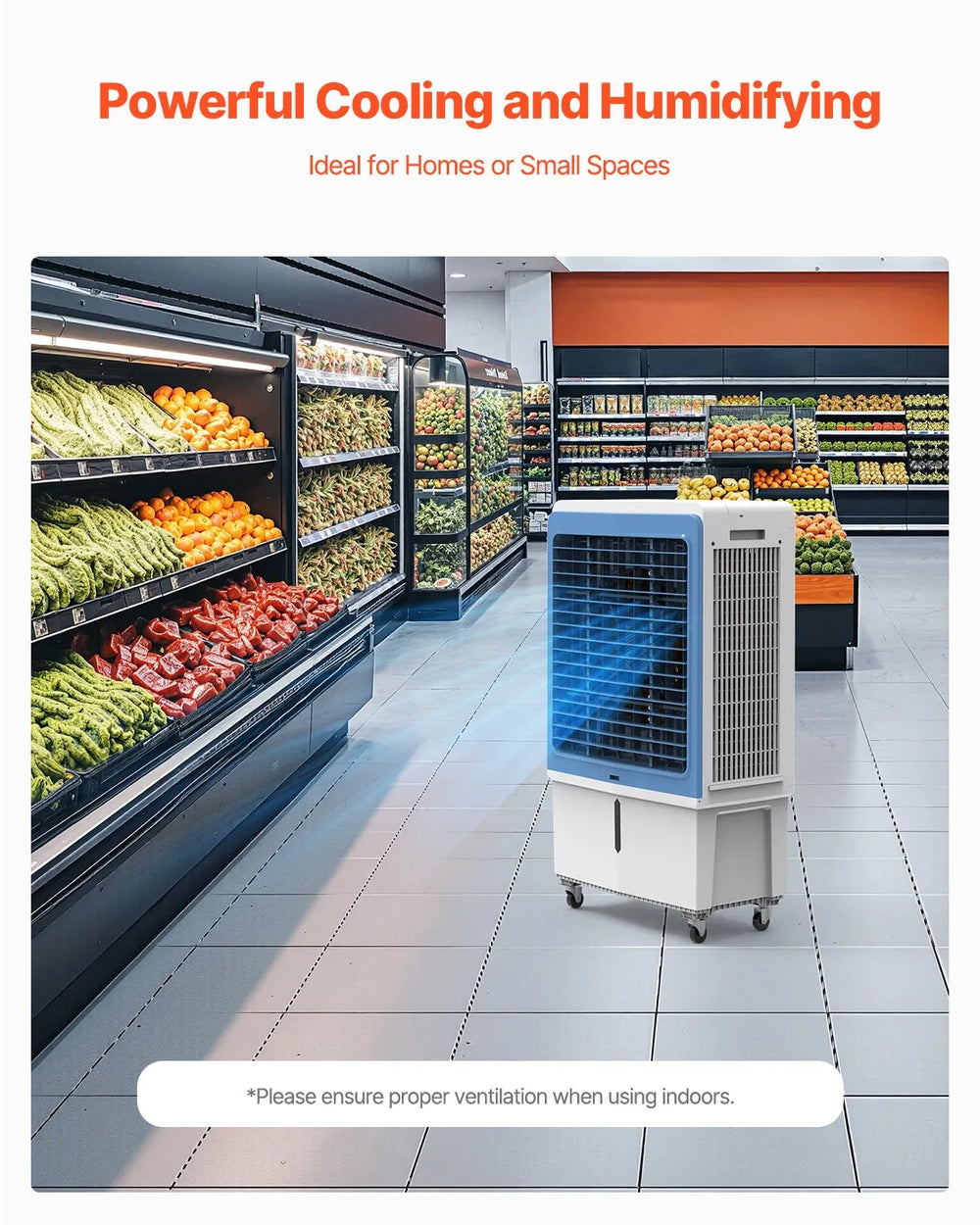 Vevor Evaporative Air Cooler 4129 CFM 12.7 Gal Indoor/Outdoor Adjustable Speed New