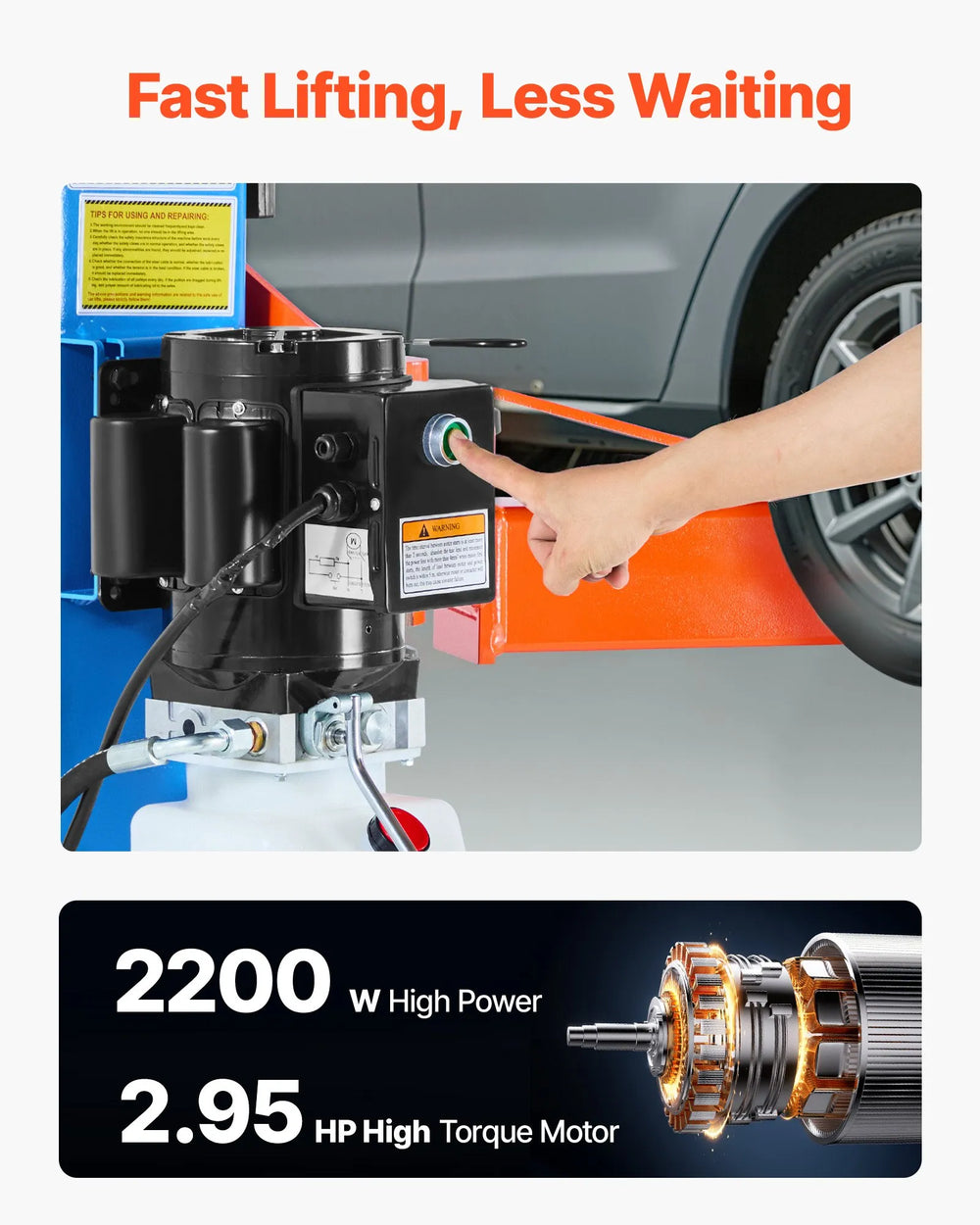 Vevor Car Lift Two Post 12,000 lbs Capacity 74.8" Height Automotive Hoist 220V New