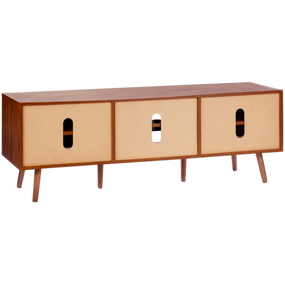 Vevor Rattan TV Stand for 65" TV with Built-in Socket USB Ports Adjustable Shelf New