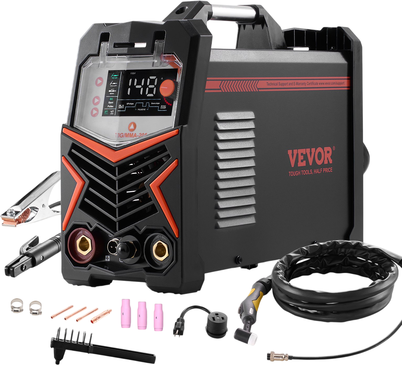 Vevor TIG Welder 3-in-1 Welding Machine Pulse MMA Stick IGBT Inverter LED Panel New