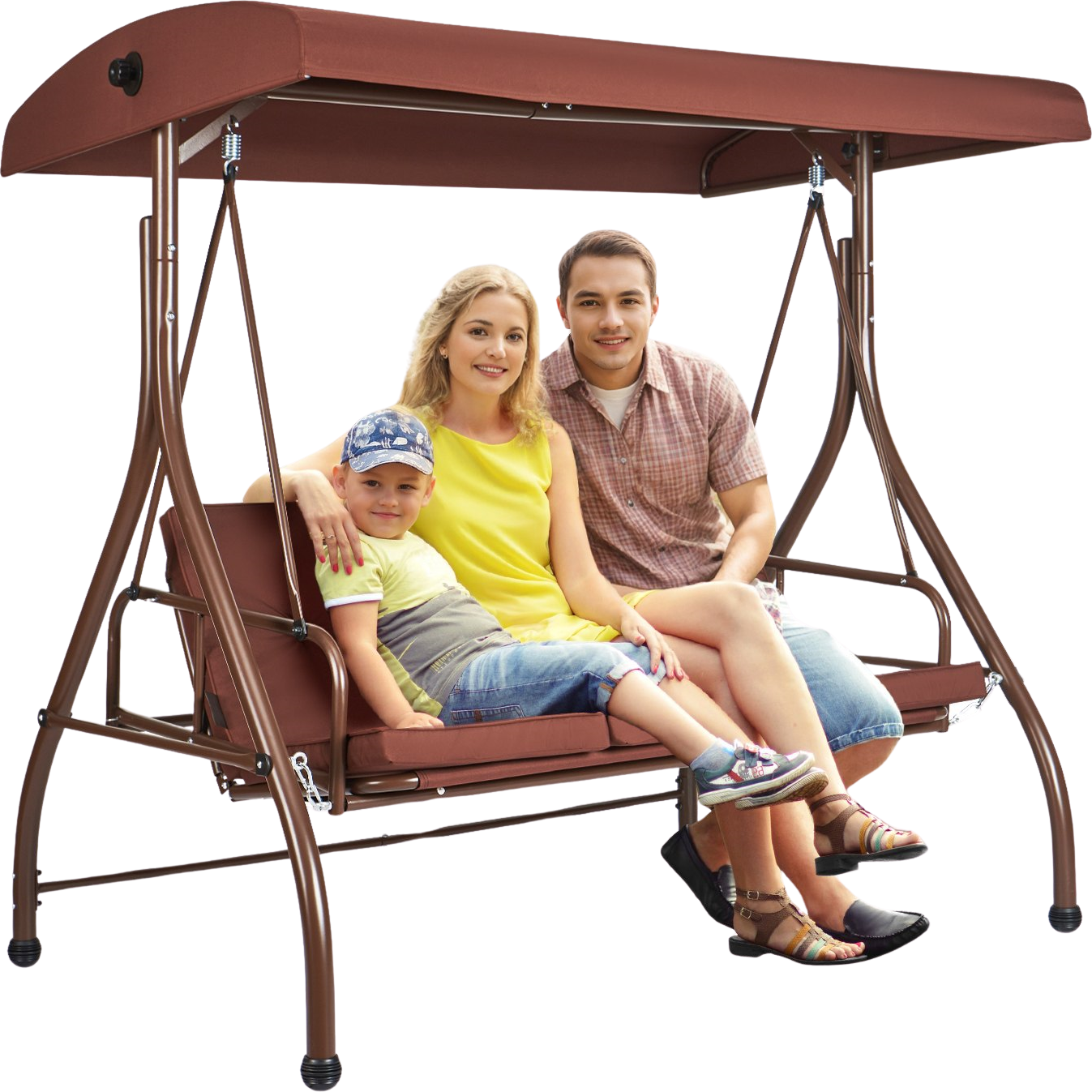 Vevor 2-in-1 Converting Patio Swing Chair with Adjustable Canopy New