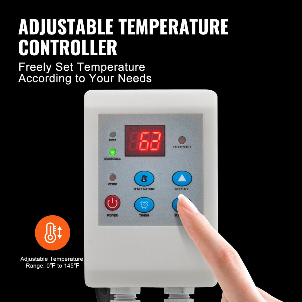 Vevor Drum Heater 55 Gallon Metal 0-145°F Adjustable with Independent Thermostat 1300W New