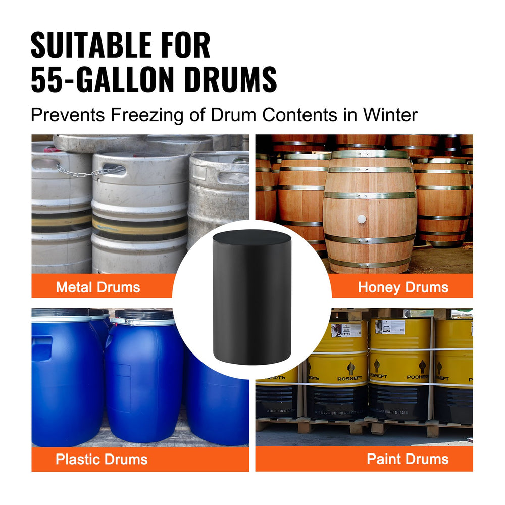 Vevor Drum Heater 55 Gallon Metal 0-145°F Adjustable with Independent Thermostat 1300W New