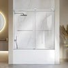 Vevor Bathtub Shower Door Frameless Bypass Sliding 60" x 60" Silver New