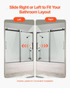 Vevor Bathtub Shower Door 56-60" x 60" Frameless Sliding 8mm Tempered Glass New