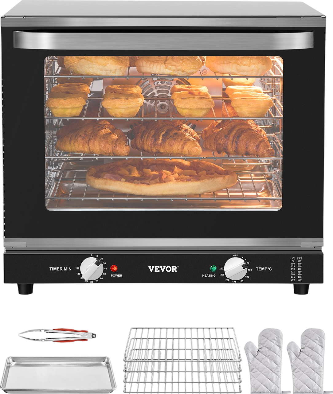 Vevor Countertop Toaster Oven 4 Layers Stainless Steel 2800W New