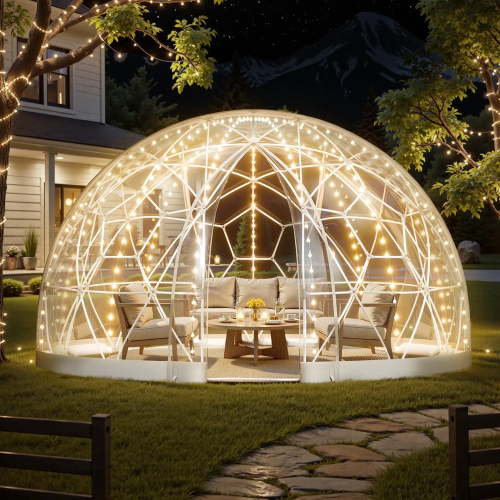Vevor Garden Igloo 12 x 7.2 Ft Outdoor Geodesic Dome Greenhouse PVC New