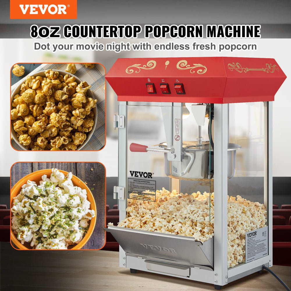 Vevor Popcorn Popper Machine Countertop 8oz Capacity 850W New